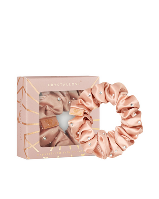 Coletero de seda con cristales – rose gold Crystallove - 1