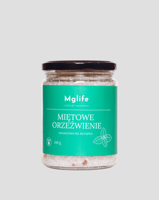 Sales de baño de magnesio con sal de Epsom y aceite esencial Refresco de menta Mglife - 1
