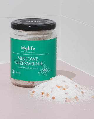 Sales de baño de magnesio con sal de Epsom y aceite esencial Refresco de menta Mglife - 2