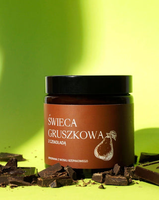 Vela de cera de colza natural Mglife con aroma a pera con chocolate - 3