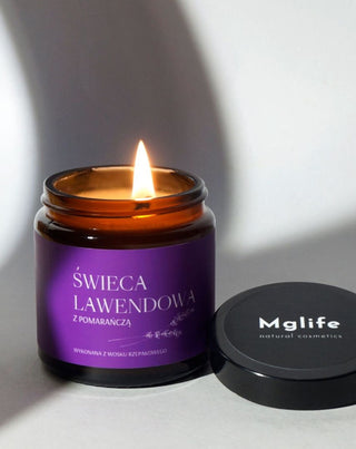 Vela de cera de colza Lavanda con naranaja con mecha 100% de algodón Mglife