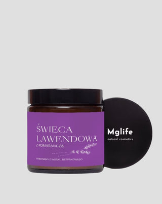 Vela de cera de colza Lavanda con naranaja con mecha 100% de algodón Mglife
