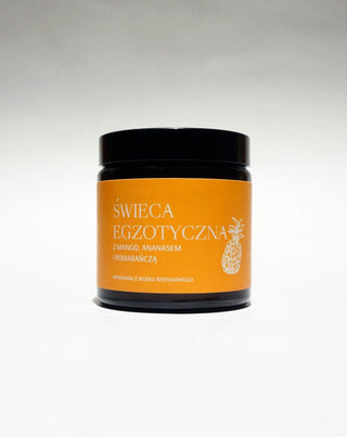 Exótica vela artesanal de colza Mglife con aroma a mango, piña y naranja
