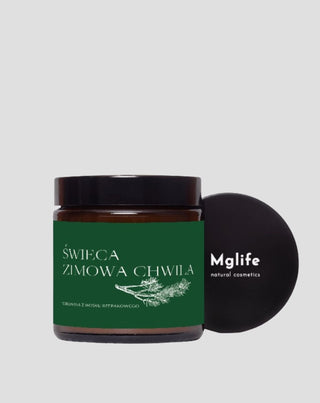 Vela de Colza Vegana Winter Moment con aroma a pino, cedro y ámbar 120 ml MgLife