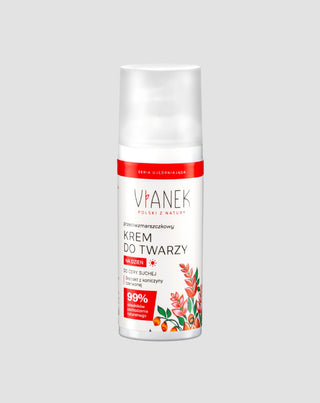 Crema facial de día antiarrugas para pieles secas con trébol rojo Vianek - 1
