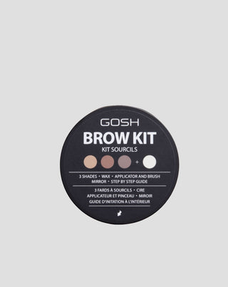 Paleta de 3 sombras de ojos y cera transparente para peinar las cejas efecto duradero Gosh - 3