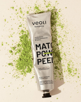 Exfoliante enzimático con ácidos AHA al 10%, PHA al 10%, BHA Matcha power peel Veoli Botanica - 2