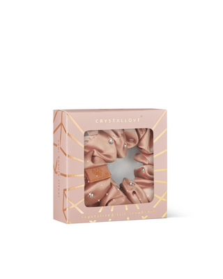 Coletero de seda con cristales – rose gold Crystallove - 4