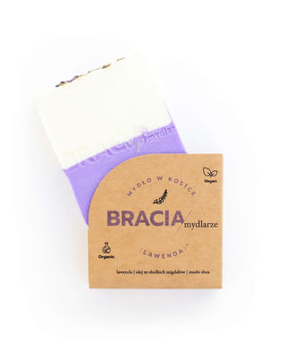 Jabón en barra efecto analgésico e hidratante de lavanda con aceite de arroz y manteca de karité Bracia Mydlarze - 4