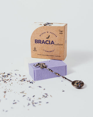 Jabón en barra efecto analgésico e hidratante de lavanda con aceite de arroz y manteca de karité Bracia Mydlarze - 2
