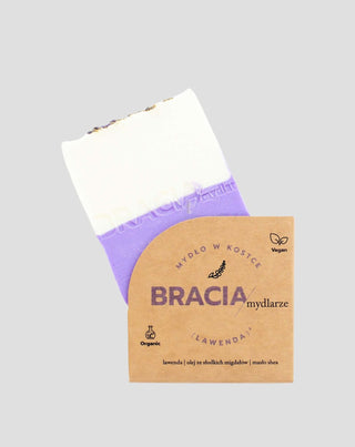 Jabón en barra calmante e hidratante de lavanda con aceite de arroz y manteca de karité Bracia Mydlarze_3 - 3