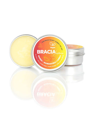 Bálsamo labial afrutado para labios secos y agrietados cereza, mango y mandarina Bracia Mydlarze