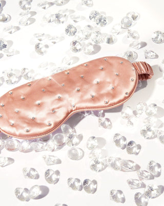 Antifaz para dormir de seda decorado con cristales – rose gold Crystallove - 2
