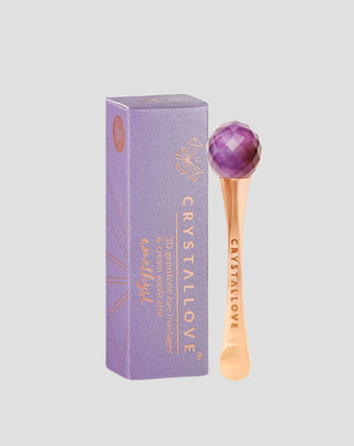 Masajeador para ojos 3D con amatista y aplicador de crema Crystallove - 1
