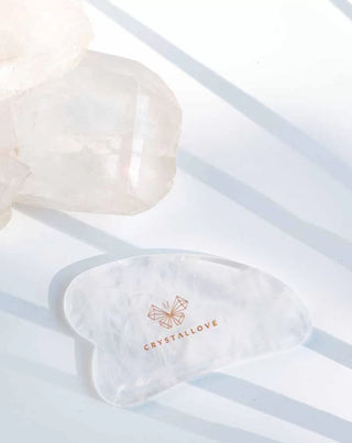 Tabla de masaje facial gua sha de cristal de roca con propiedades limpiadoras Crystallove - 2