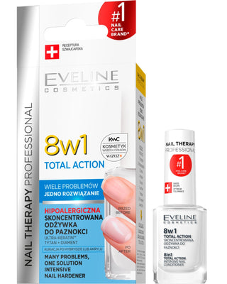 Acondicionador concentrado para uñas, 8 en 1 Total Action Eveline