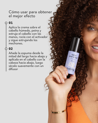Set crema + espuma + booster para el cuidado y la estilización del cabello rizado y ondulado Twisty - 3