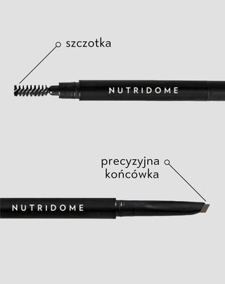 Brązowa kredka do brwi z olejem rycynowym ze szczotką i precyzyjną końcówką Nutridome 2