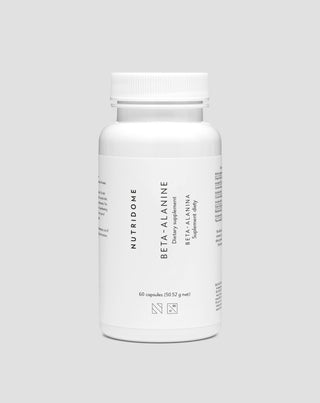 Beta-alanina 700 mg para el rendimiento y la reducción de la fatiga muscular Nutridome, 60 cápsulas - 1