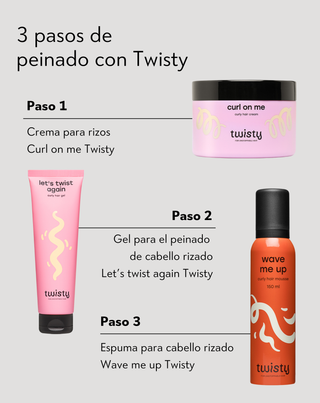Conjunto de crema + espuma + gel para rizos para el peinado y cuidado del cabello rizado y ondulado Twisty - 3