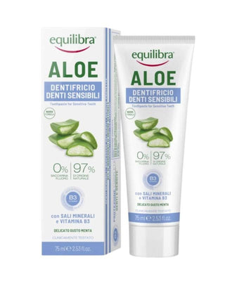 Aloe Gel Pasta de dientes Sensitive Equilibra para dientes y encías sensibles