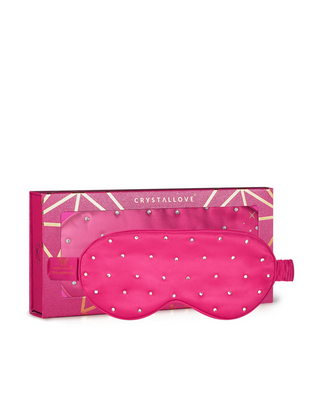 Antifaz para dormir de seda decorado con cristales – hot pink Crystallove - 1