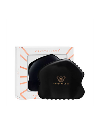 Tabla de masaje facial gua sha de obsidiana piedra del gran poder Crystallove - 1