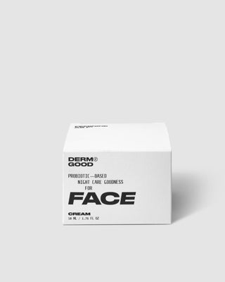 Crema facial de noche antiarrugas para pieles 40+ con probióticos Derm Good