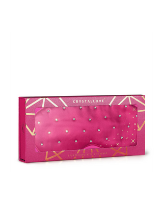 Antifaz para dormir de seda decorado con cristales – hot pink Crystallove - 4