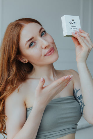 Lentillas mensuales de color verde con rayas plateadas sin graduar Green Moons nº 3 Ovio - 2