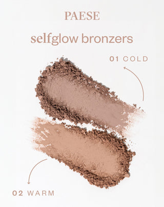 Bronceador prensado Selfglow 02 Warm con principios activos para el contorno facial Paese - 5