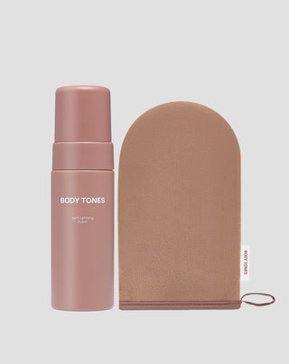 Set autobronceador en espuma para el cuerpo para todo tipo de tono de piel y manopla Body Tones - 1