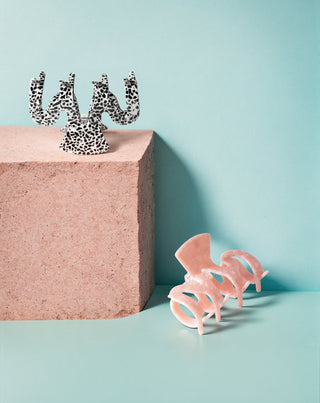 Juego de pinzas grandes Twisty para el cabello – marmoleada y rosa - 2 uds - 6