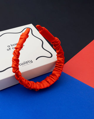 Diadema de seda 100% natural roja Twisty - 2