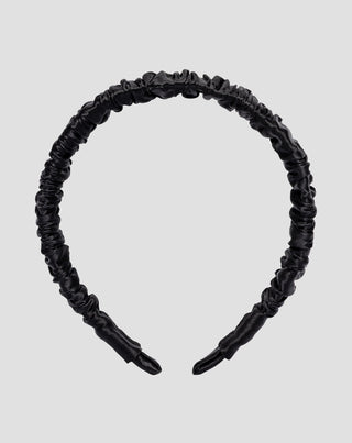 Diadema de seda 100% natural negra Twisty