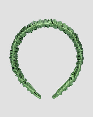 Diadema de seda 100% natural verde Twisty - 1