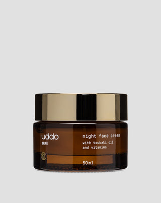 Crema facial hidratante de noche con manteca de cacao, aceite de tsubaki y aloe vera Uddo - 1