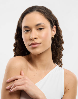 Juego de pendientes chapados en oro con jade blanco en acero inoxidable Mys_3 - 5