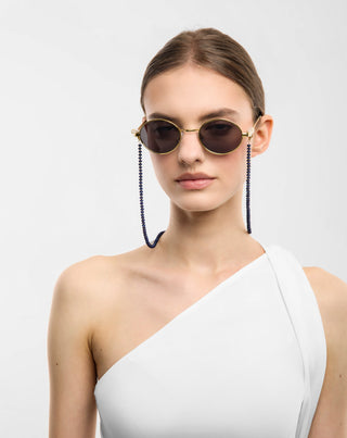 Cadena para gafas chapada en oro con lapislázuli Mys_3 - 3