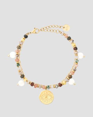 Pulsera con piedras naturales ágata, maifan, jaspe, jade y aventurina Mys - 1