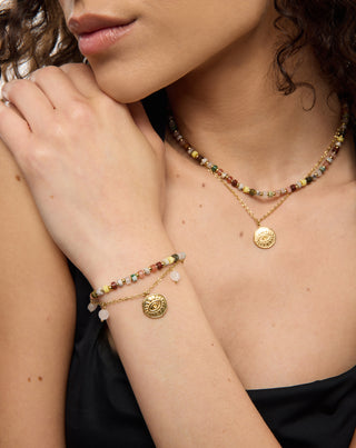 Pulsera con piedras naturales ágata, maifan, jaspe, jade y aventurina Mys - 3