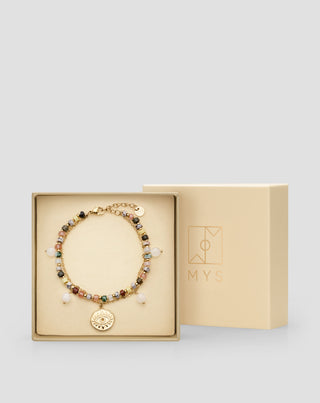 Pulsera con piedras naturales ágata, maifan, jaspe, jade y aventurina Mys - 5