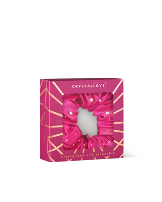 Coletero de seda con cristales – hot pink Crystallove