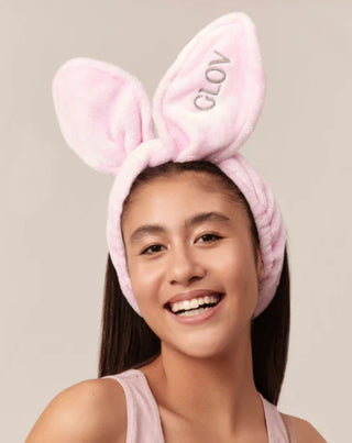 Diadema en forma de orejas de conejo para facilitar el cuidado de la piel Bunny Ears Pink Glov - 2