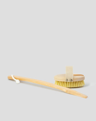 Cepillo de masaje corporal con fibra de agave y madera de haya con mango desmontable n.º 2 Hhuumm - 1