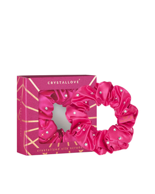 Coletero de seda con cristales – hot pink Crystallove