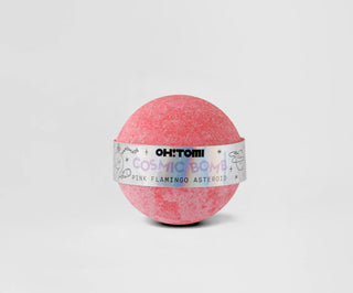 Bomba de baño efervescente con aceites nutritivos Pink Flamingo Asteroid Oh!Tomi