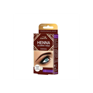 Henna cremosa para cejas y pestañas marrón con aceite de ricino Joanna