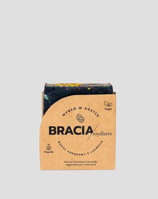 Jabón en barra limpiador y antibacteriano carbón de coco con regaliz Bracia Mydlarze - 1