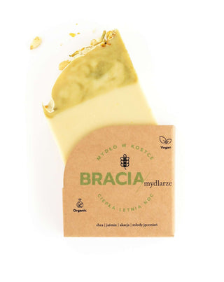 Jabón en barra de jazmín y acacia para arrugas y acné Cálida noche de verano Bracia Mydlarze - 1